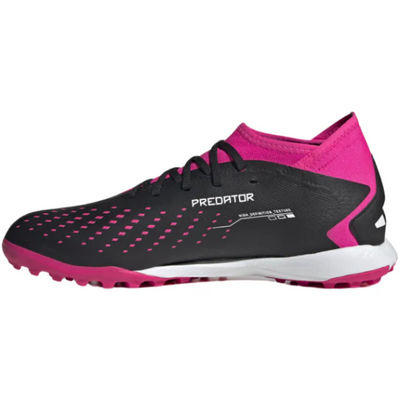 Adidas Predator Accuracy.3 Soccer Turf Boots Black/White/Pink Junior side pointing left