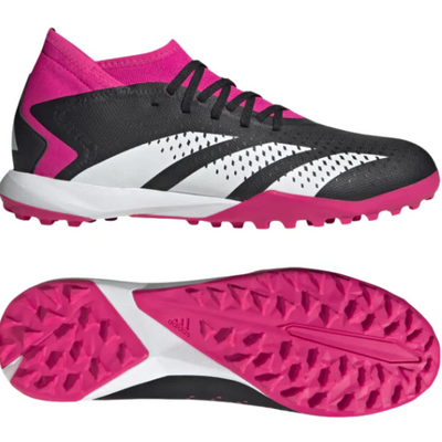 Adidas Predator Accuracy.3 Soccer Turf Boots Black/White/Pink Junior side pointing right and bottom pointing right