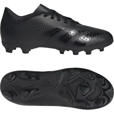 Adidas Predator Accuracy.4 FxG Soccer Cleats Junior Core Black/Core Black/Cloud White side pointing right and bottom pointing right