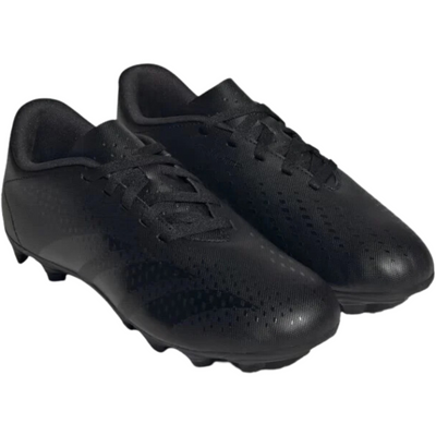 Adidas Predator Accuracy.4 FxG Soccer Cleats Junior Core Black/Core Black/Cloud White side/front of both shoes pointing to the lower-right