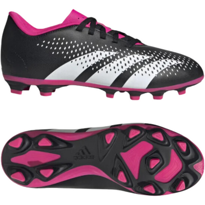 Adidas Predator Accuracy.4 FxG Soccer Cleats Junior Core Black/Cloud White/Team Shock Pink 2 side pointing right and bottom pointing right