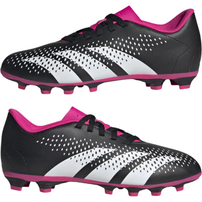 Adidas Predator Accuracy.4 FxG Soccer Cleats Junior Core Black/Cloud White/Team Shock Pink 2 side pointing left and side pointing right