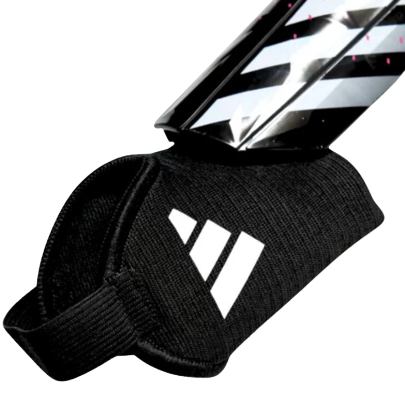 Adidas Predator Match Soccer Shin Guards Black/White/Pink close-up of bottom