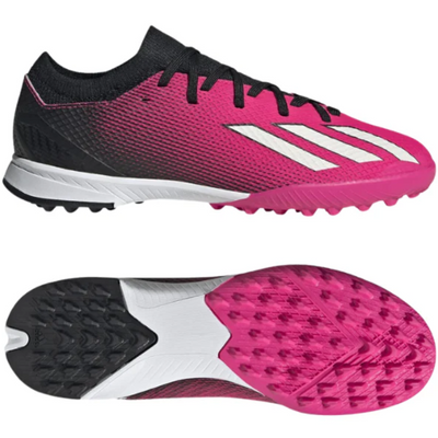 Adidas X Speedportal.3 Soccer Turf Boots Pink/Metallic/Black Junior side pointing right and bottom pointing right