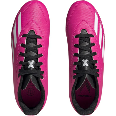 Adidas X Speedportal.4 FxG Soccer Cleats Junior Pink/White/Black top of both shoes pointing up