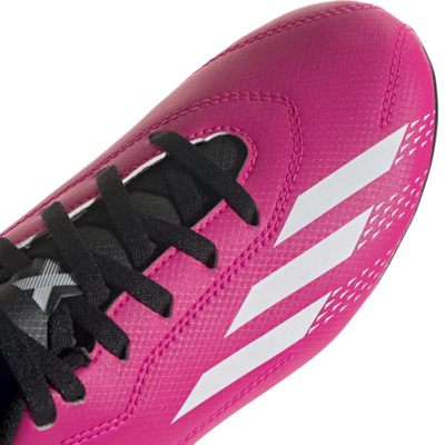 Adidas X Speedportal.4 FxG Soccer Cleats Junior Pink/White/Black close-up of front half