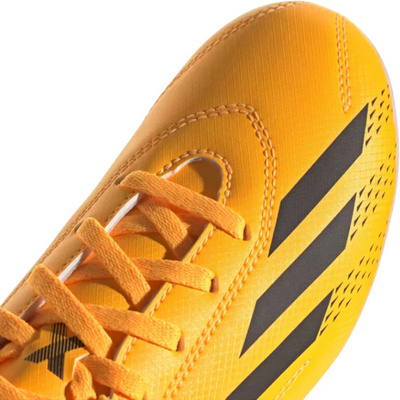 Adidas X Speedportal.4 FxG Soccer Cleats Junior Gold/Black/Orange close-up of front half