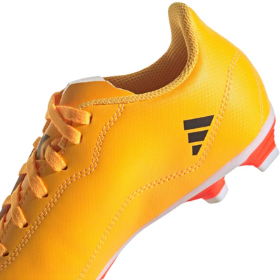 Adidas X Speedportal.4 FxG Soccer Cleats Junior Gold/Black/Orange close-up of back half