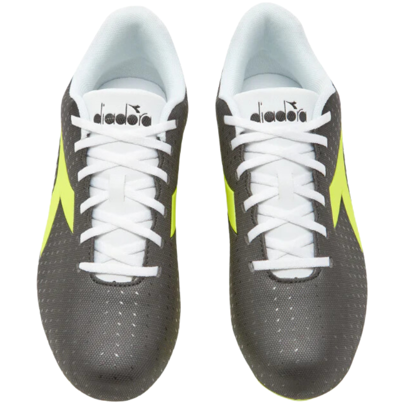 Diadora Pichichi 5 MG14 Soccer Cleats Adult Black/Yellow/White top of both shoes