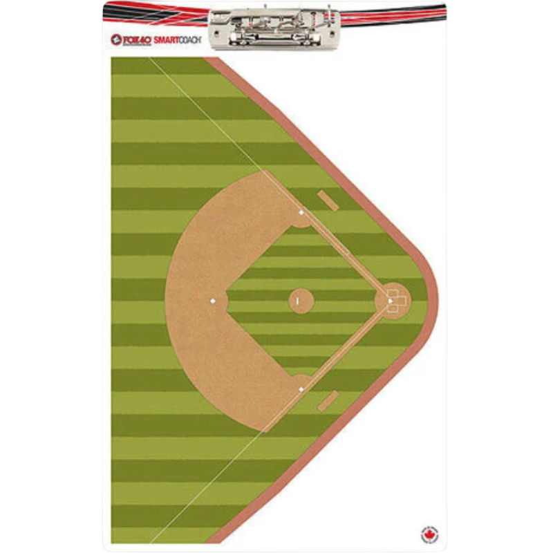 Fox 40 Smartcoach Pro Baseball Clipboard side with clip and 3D field view