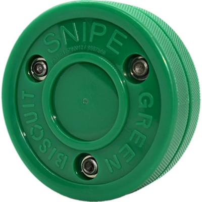 Green Biscuit Snipe Shooting Puck green showing logo