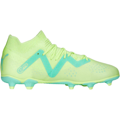 Puma Future Match FG/AG Soccer Cleats Junior Fast Yellow/Puma Black/Electric Peppermint side pointing right