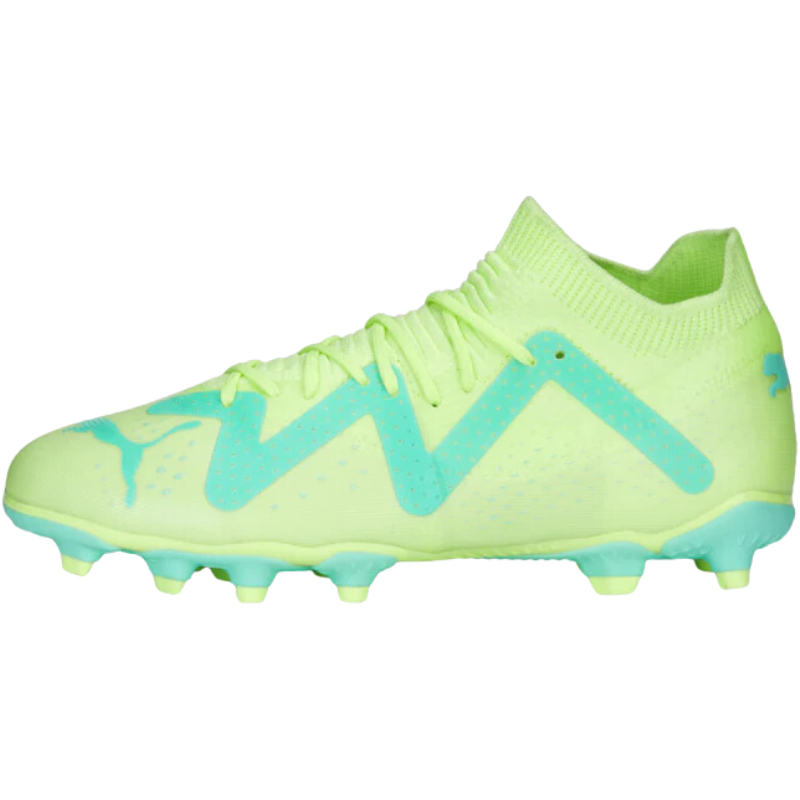 Puma Future Match FG/AG Soccer Cleats Junior Fast Yellow/Puma Black/Electric Peppermint side pointing left