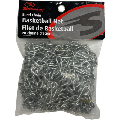 Sidelines Sports Stainless Steel Chain Basketball Net in clear plastic packaging