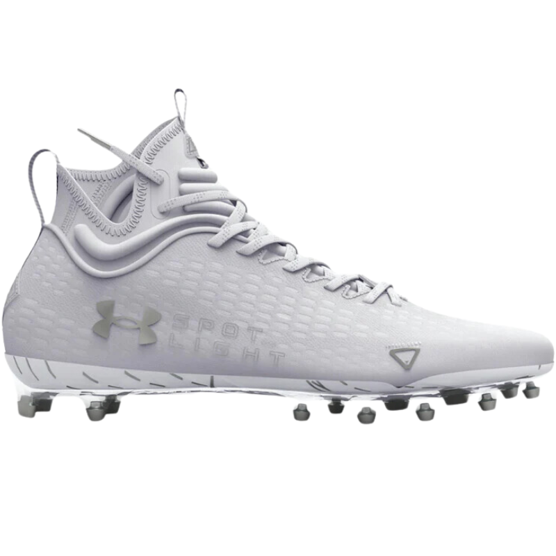 Under Armour Spotlight Lux MC 2.0 Football Cleats Senior white side pointing right