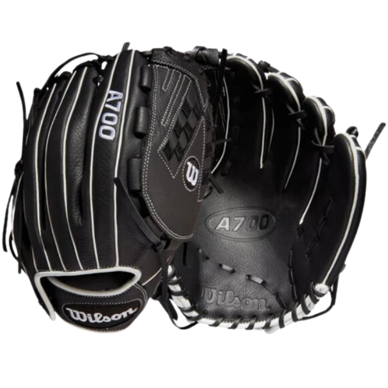 Wilson A700 12.5" Fastpitch Baseball Glove 2022 back and front
