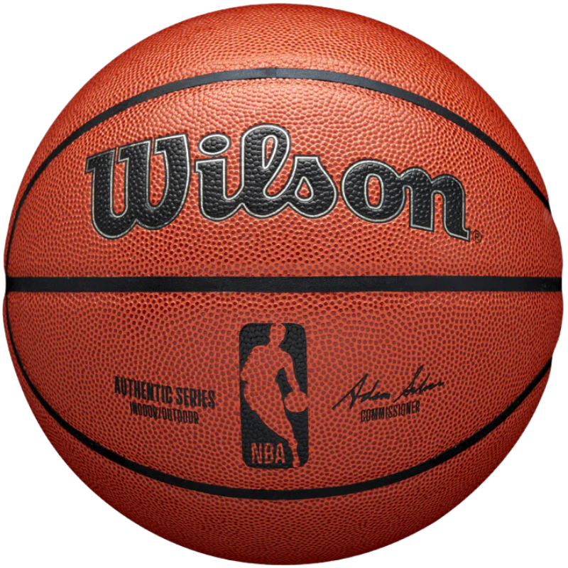 Wilson NBA Authentic Indoor Composite Basketball front showing logos