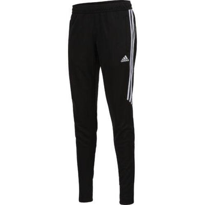 Adidas Tiro 17 Training Pants Black/White Women's front showing white logo below left pocket
