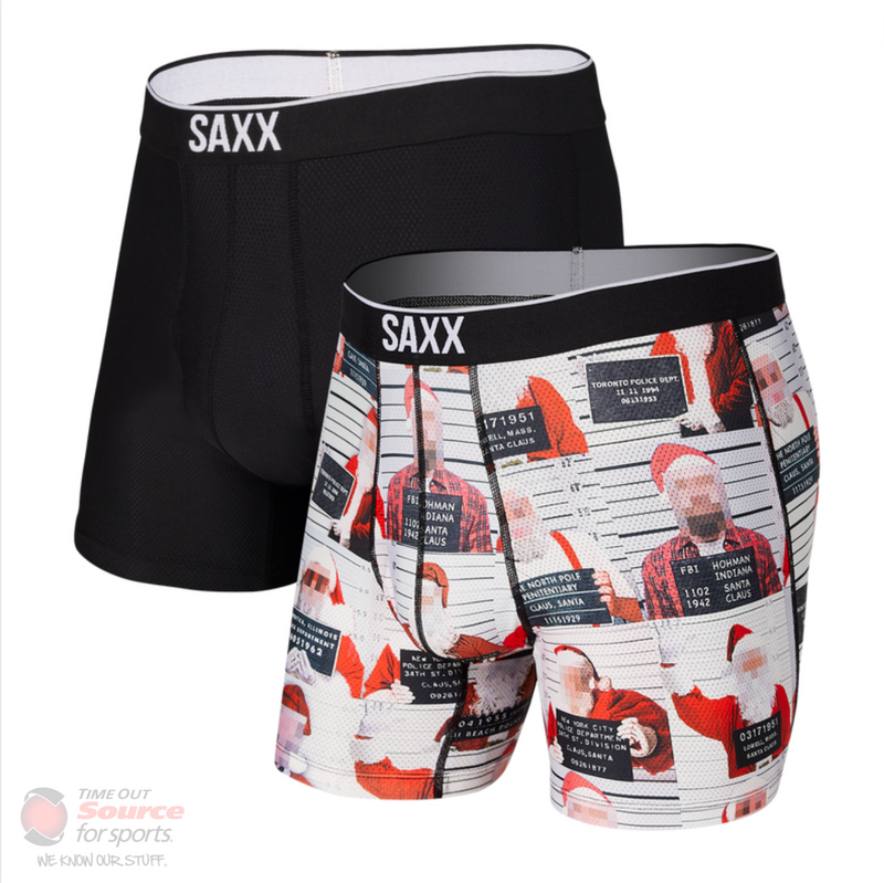 Saxx Volt Boxer Briefs- Bad Santas/Black