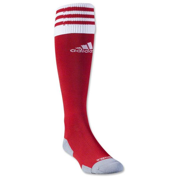 Adidas Copa Zone II Socks Red with front white logo and grey toe/heel colouring